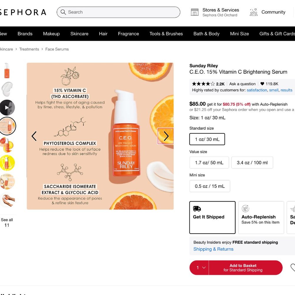 Sunday Riley CEO 15% Vitamin C Serum
